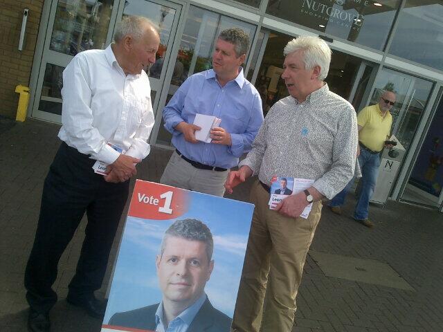 Alex White TD canvassing with Peter Leonard 