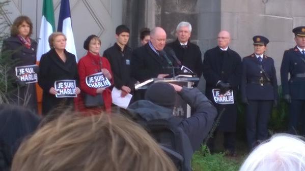 I attended a Charlie Hebdo remembrance ceremony at Dublin Castle which was organised by the NUJ.