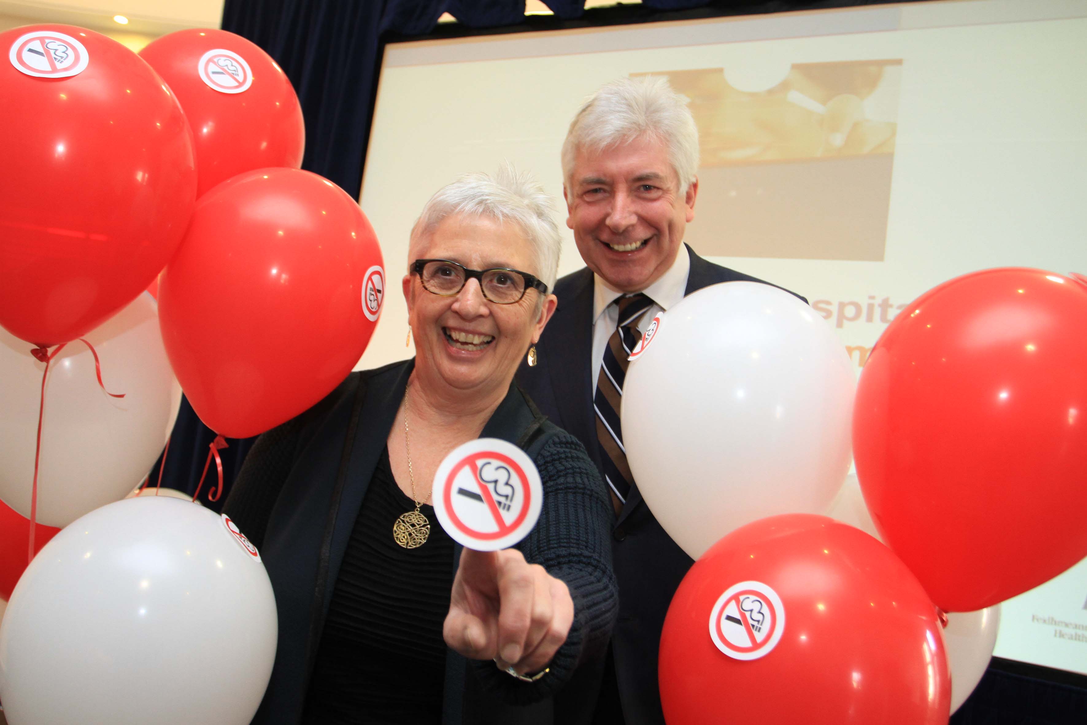 Me and Dr Susan O'Reilly, Director of the National Cancer Control Programme at the launch of the Tobacco Free Campus at St. Luke's Hospital