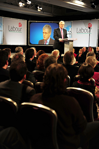 Eamon Gilmore gives his keynote speech at the Labour Conference on Saturday night