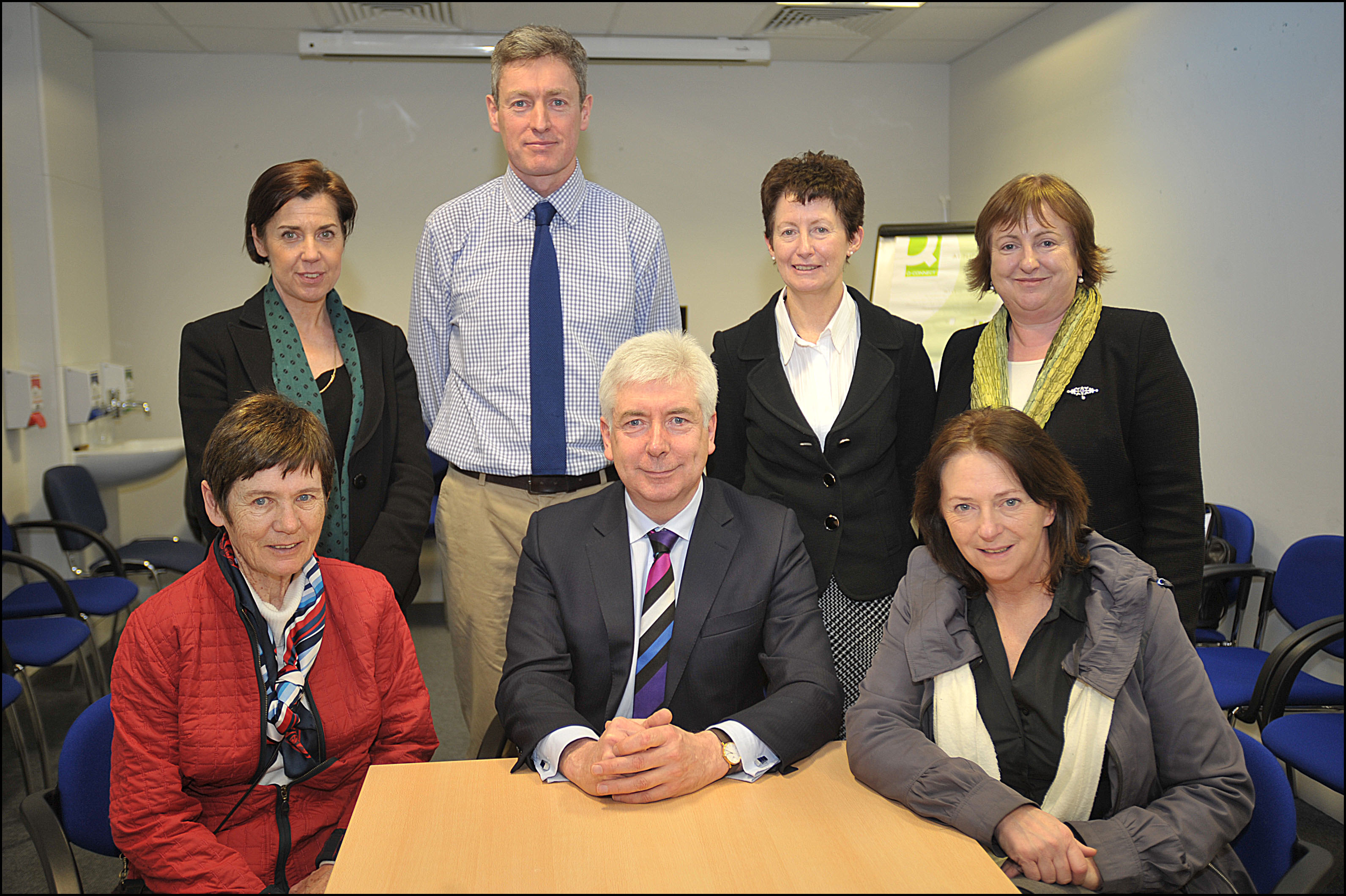 Alex White TD, Cllr. Lettie McCarthy, Martina Queally, Dr. Colm Smyth, Teresa OMahony and  Deirdre Ryan at the Leopardstown Primary Care Centre 